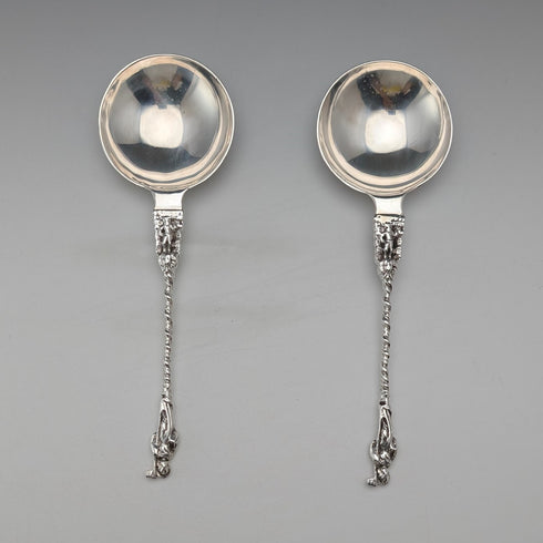 1902年 英国アンティーク 純銀製 スプーン ペア 110g John Millward Banks